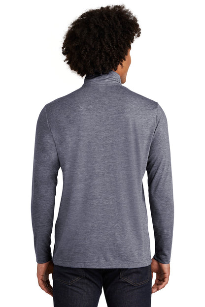 True Navy Hthr Sport-Tek PosiCharge Tri-Blend Wicking 1/4-Zip Pullover. ST407