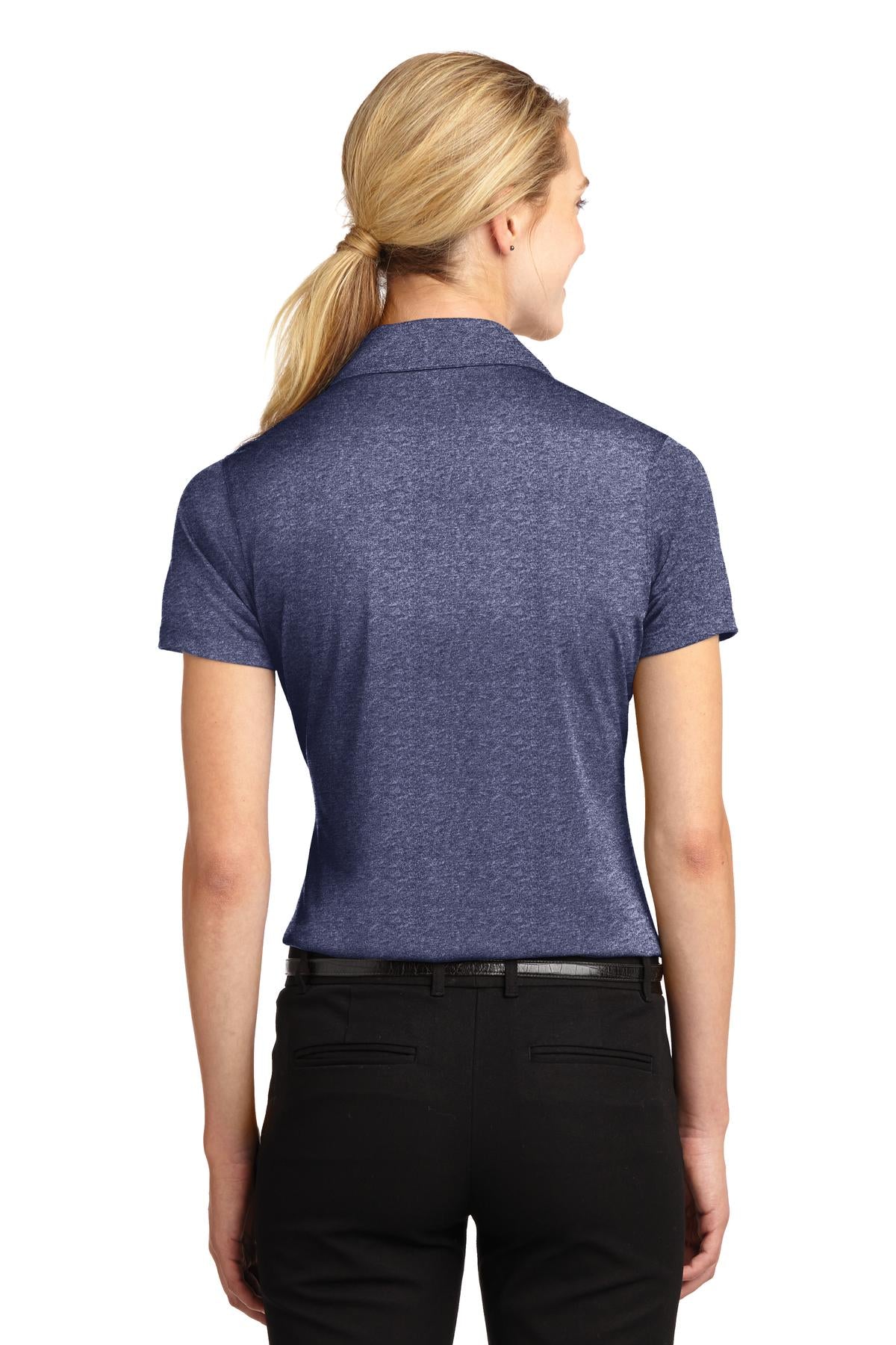True Navy Hthr Sport-Tek Women's Heather Contender Polo. LST660