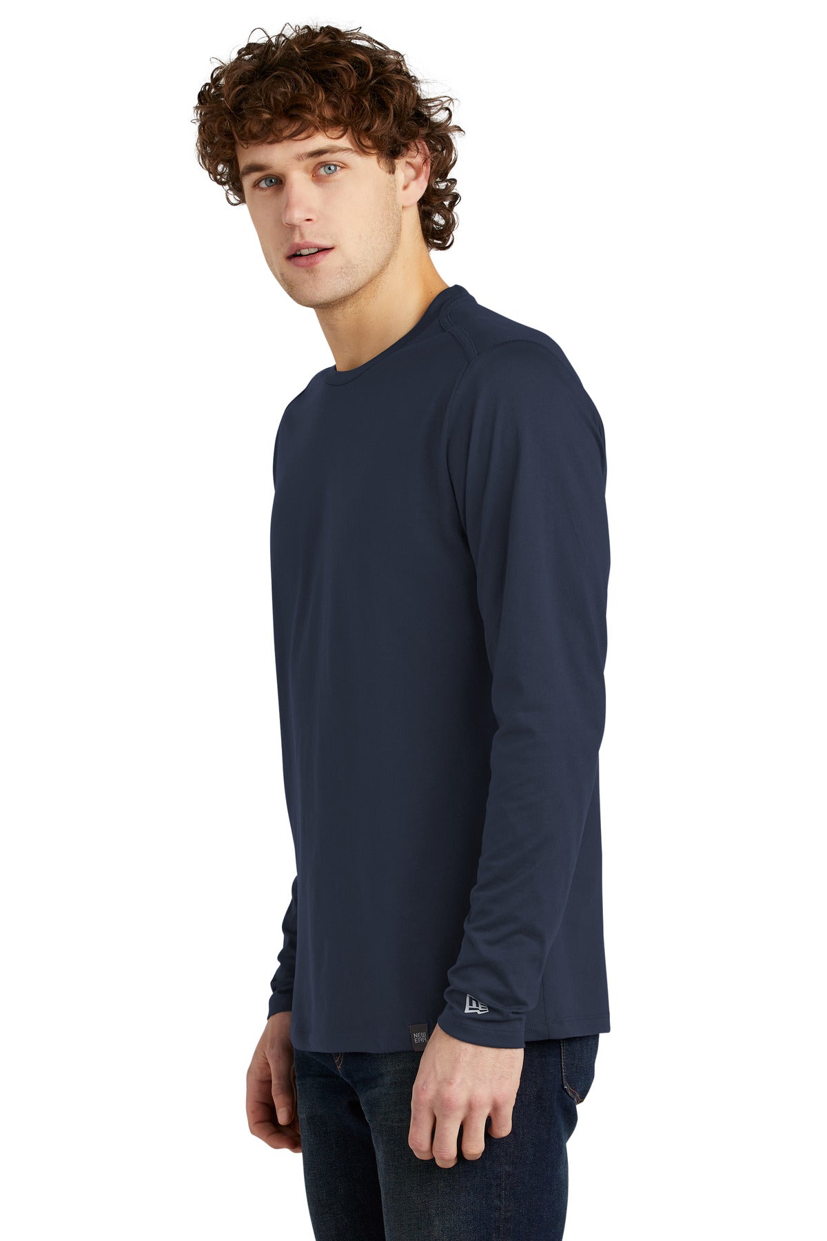 True Navy New Era Heritage Blend Long Sleeve Crew Tee. NEA102