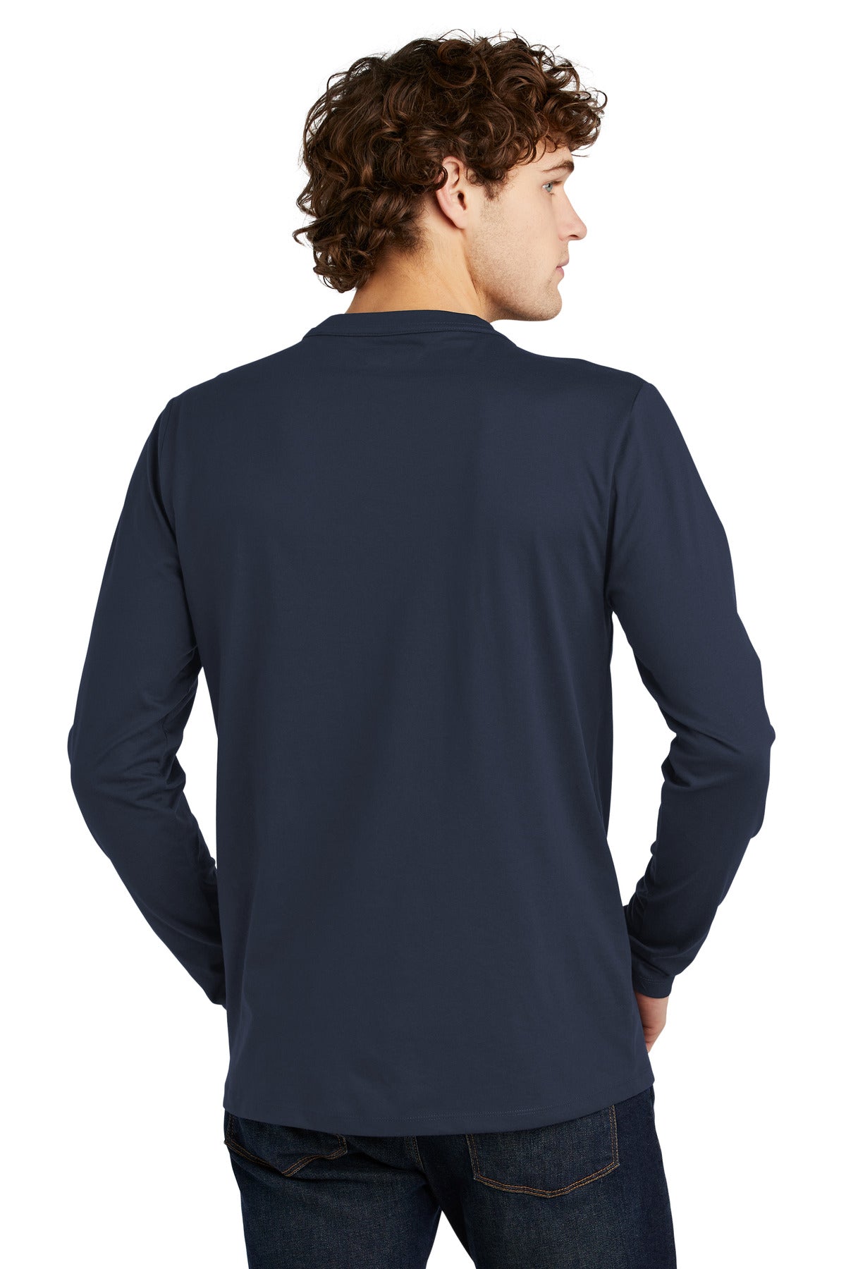 True Navy New Era Heritage Blend Long Sleeve Crew Tee. NEA102