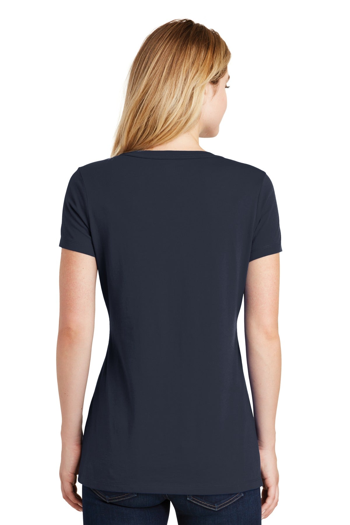 True Navy New Era Women's Heritage Blend V-Neck Tee. LNEA101
