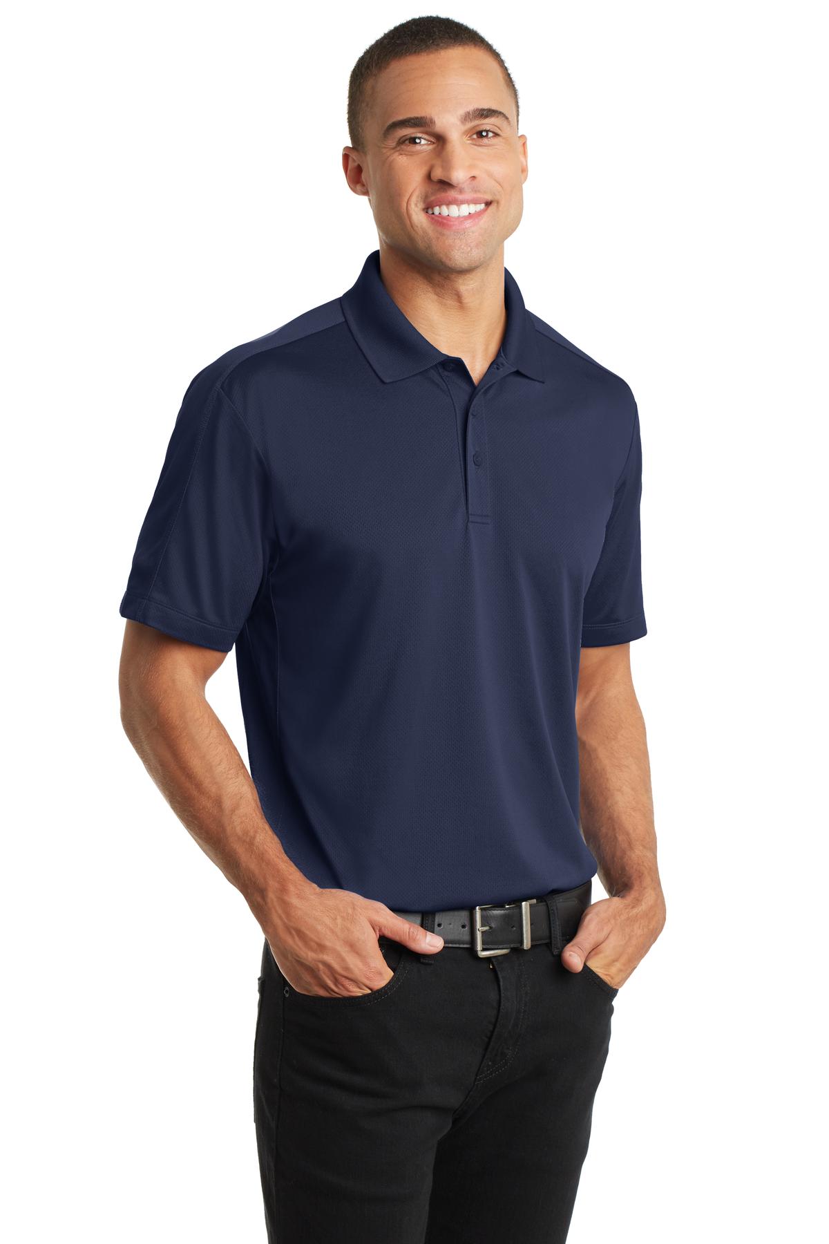True Navy Port Authority Diamond Jacquard Polo. K569
