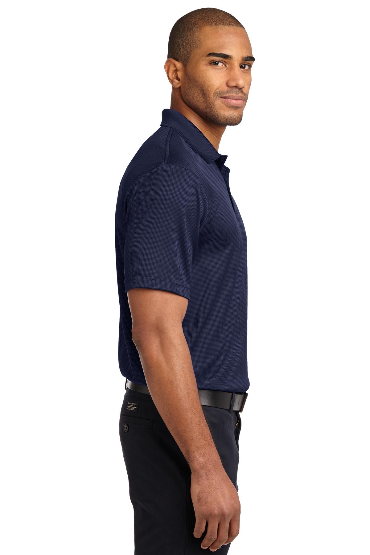 True Navy Port Authority Performance Fine Jacquard Polo. K528