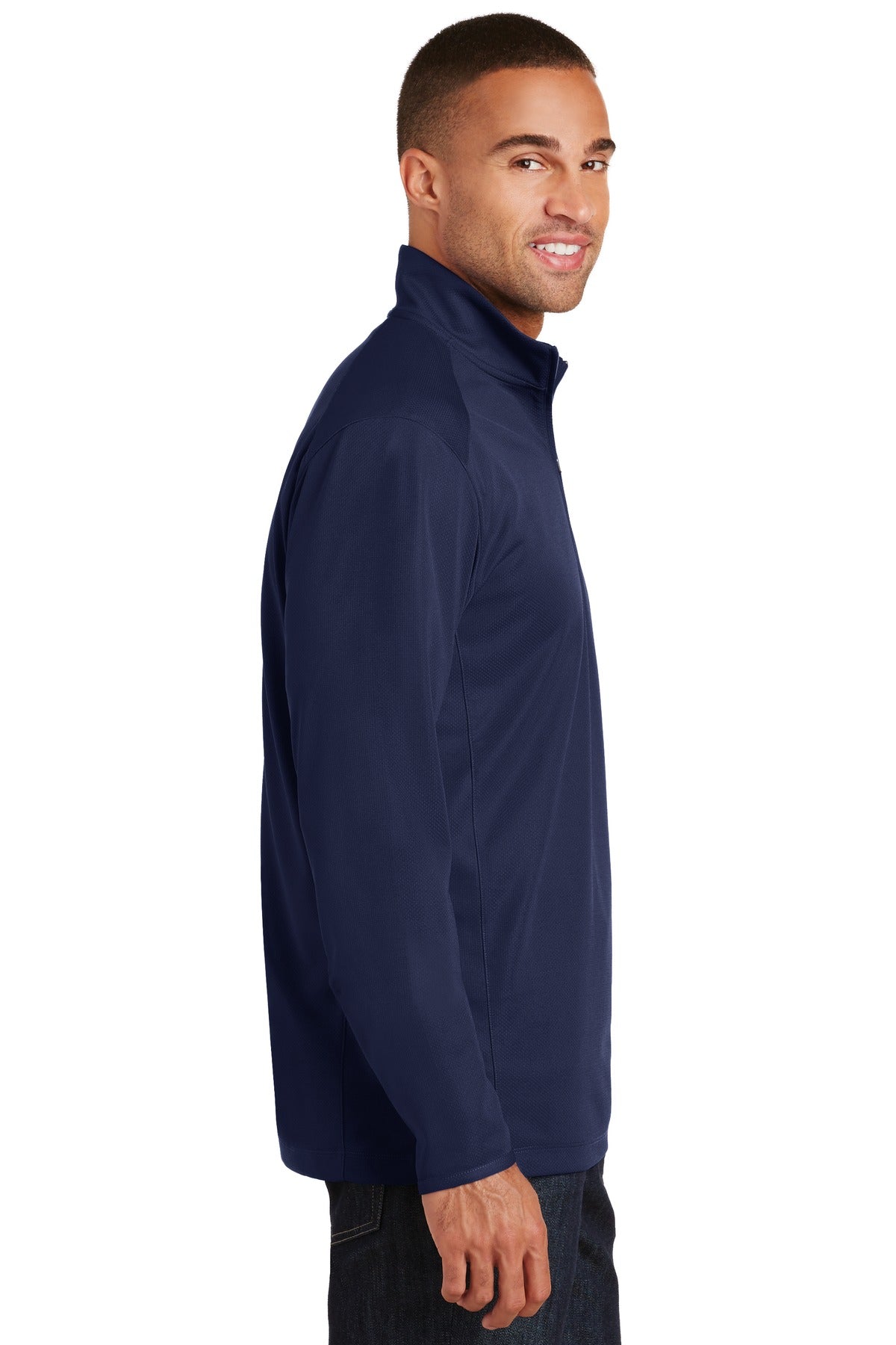 True Navy Port Authority Pinpoint Mesh 1/2-Zip. K806