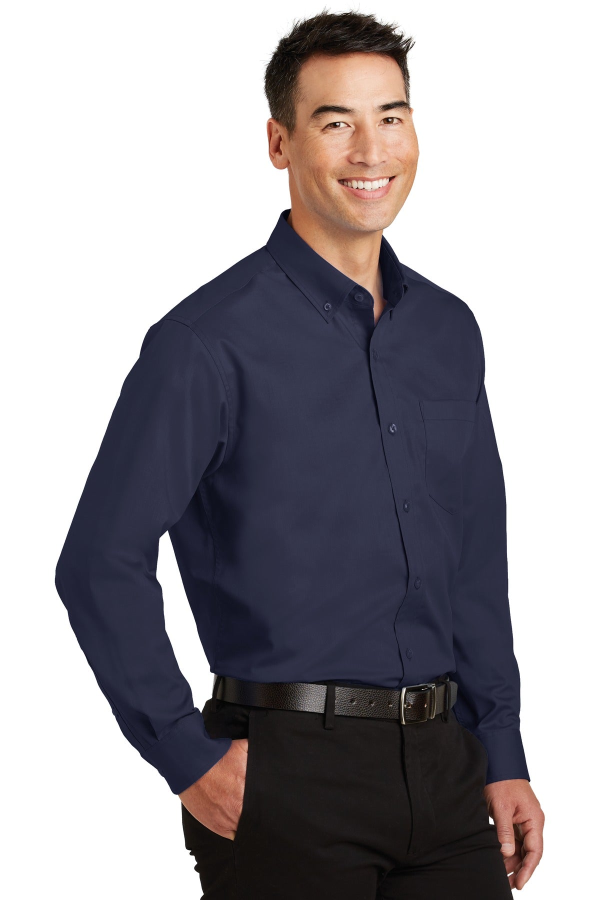 True Navy Port Authority SuperPro Twill Shirt. S663