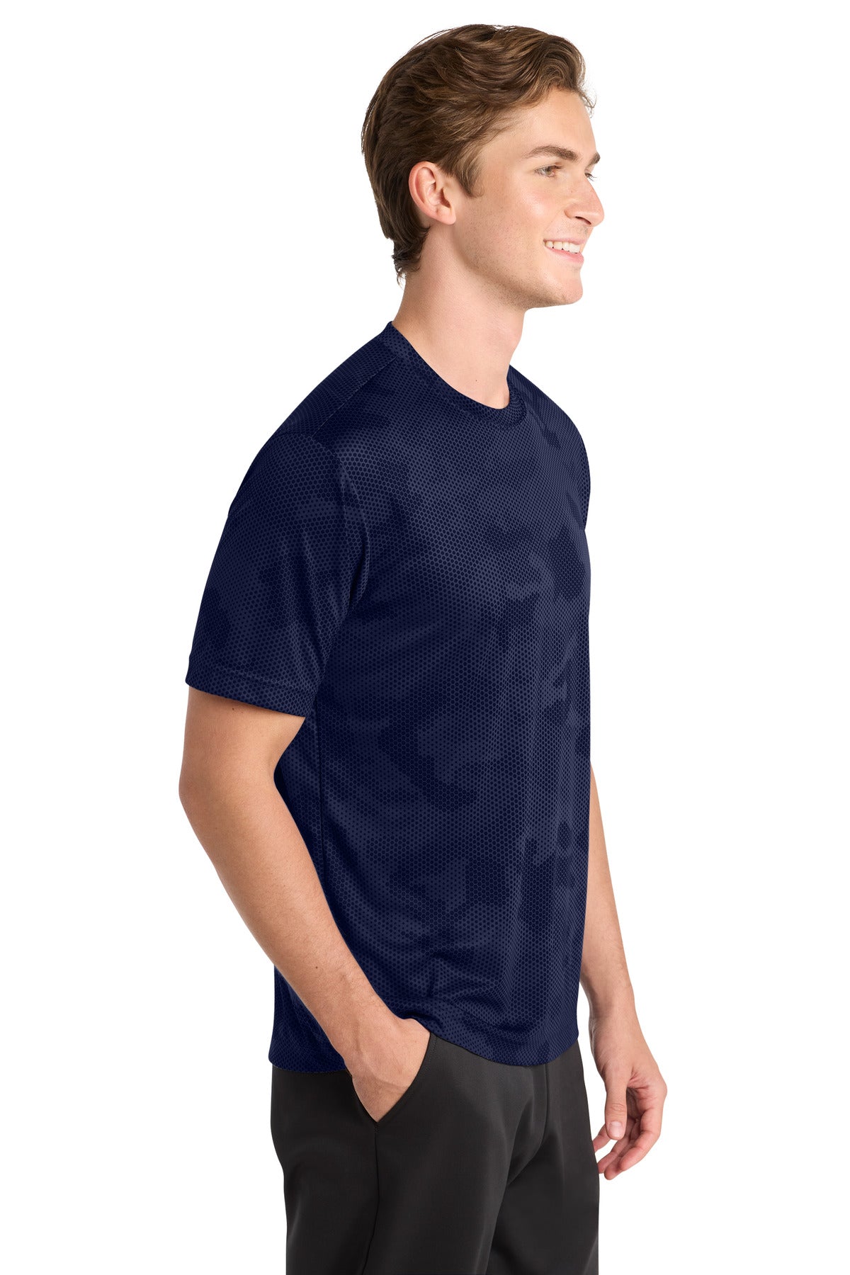 True Navy Sport-Tek CamoHex Tee. ST370