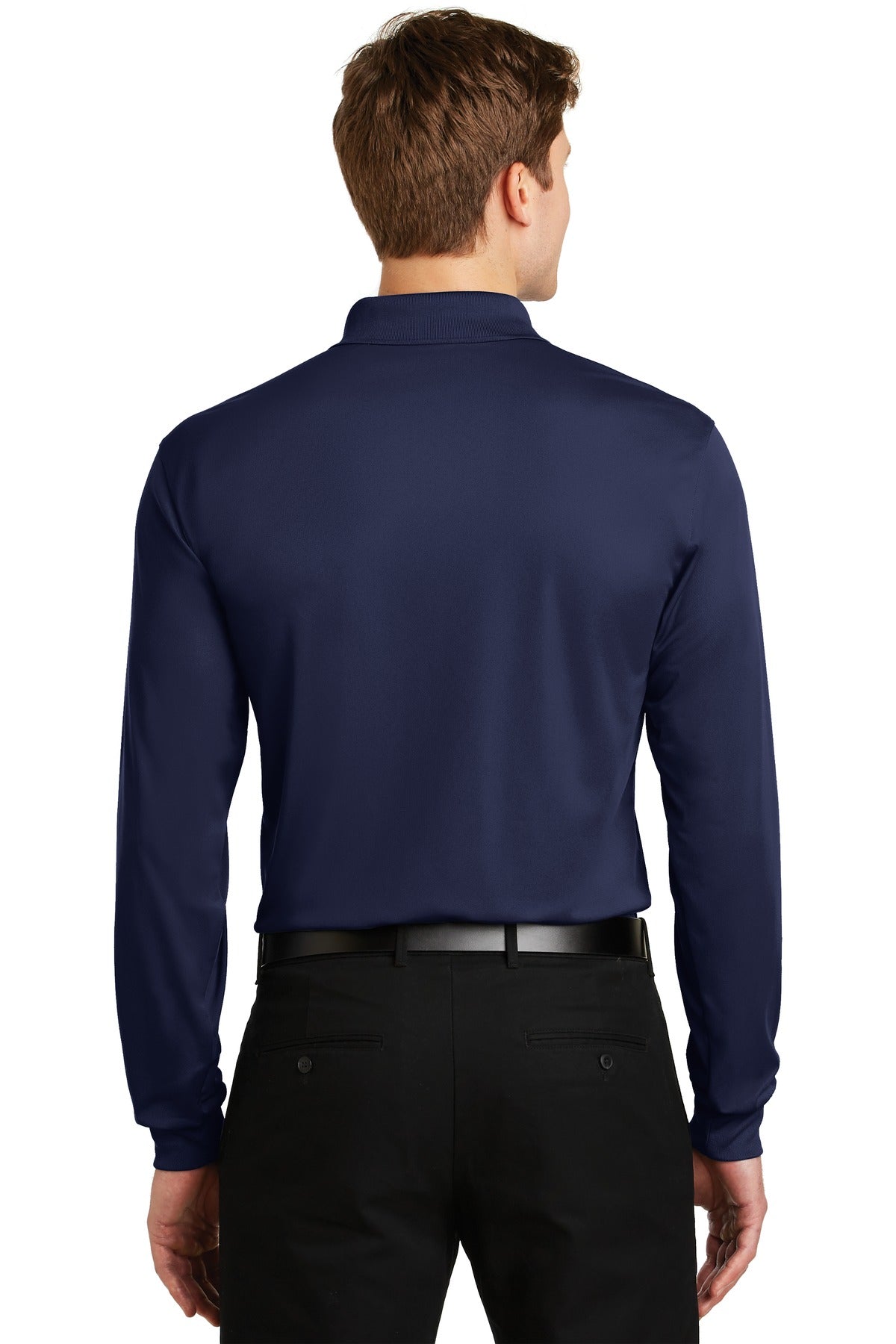 True Navy Sport-Tek Long Sleeve Micropique Sport-Wick Polo. ST657