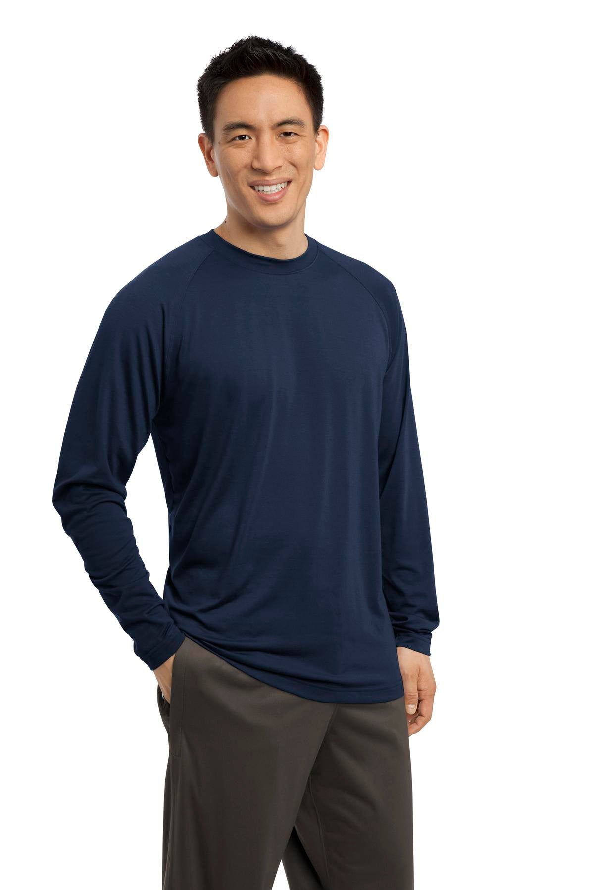 True Navy Sport-Tek Long Sleeve Ultimate Performance Crew. ST700LS