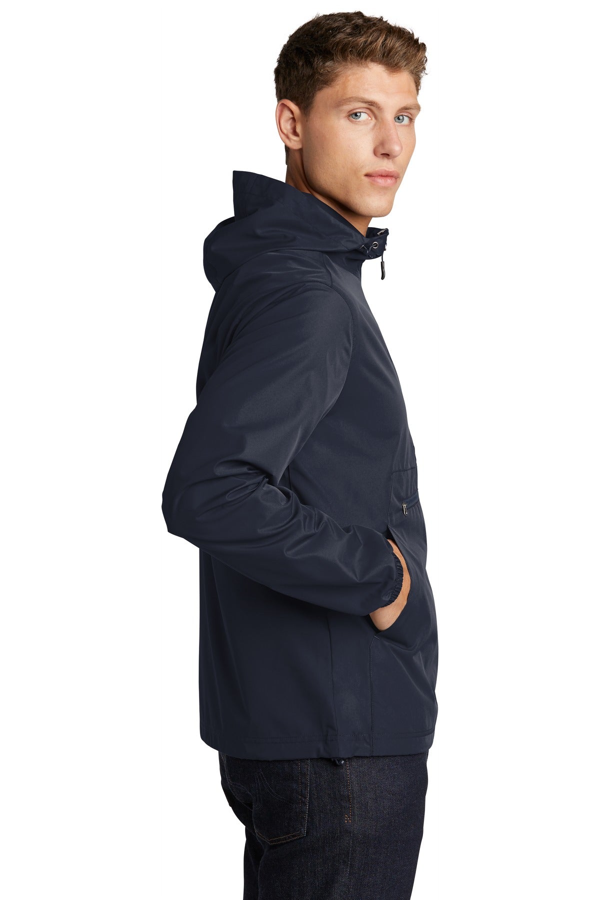 True Navy Sport-Tek Packable Anorak. JST66