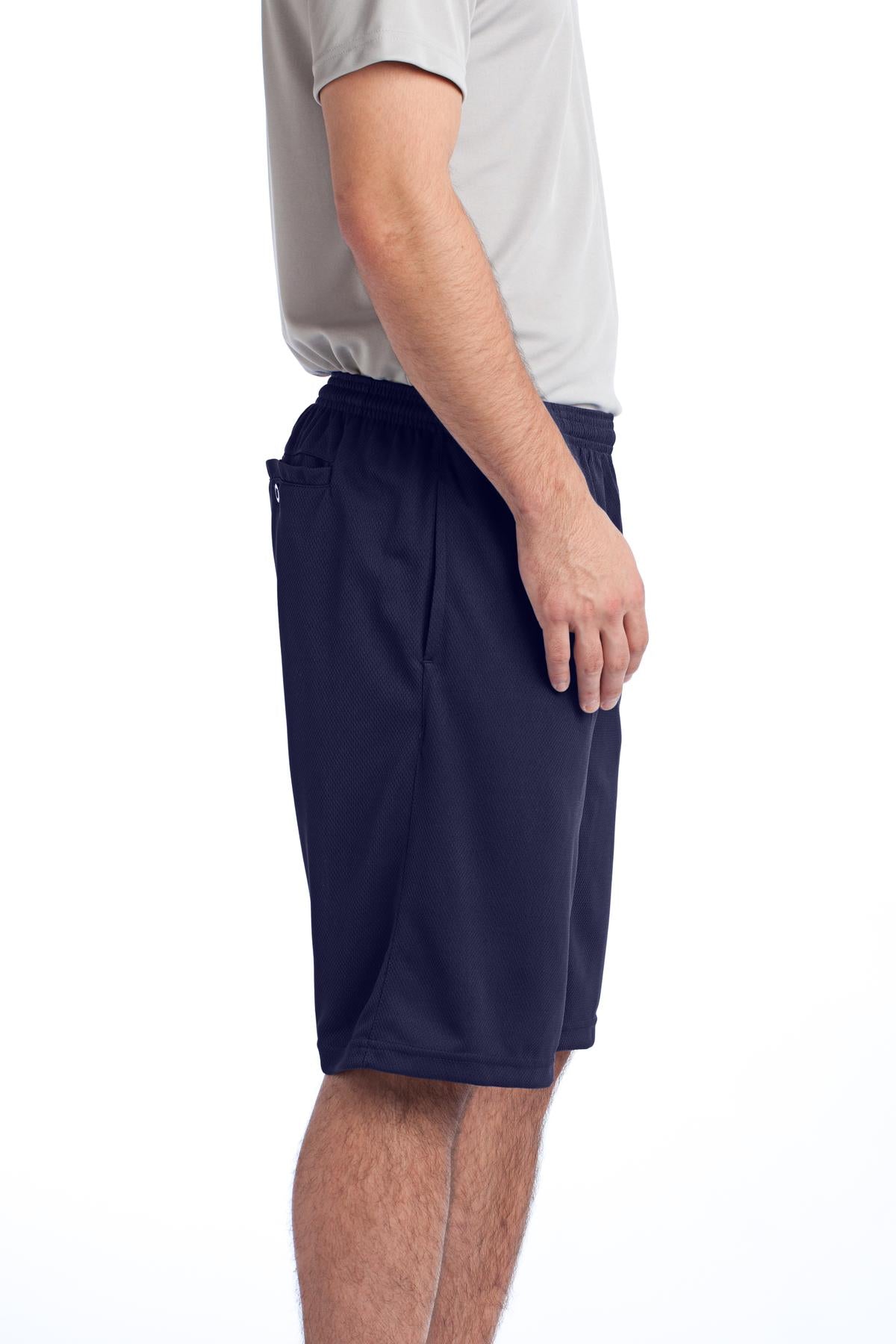 True Navy Sport-Tek PosiCharge Tough Mesh Pocket Short. ST312
