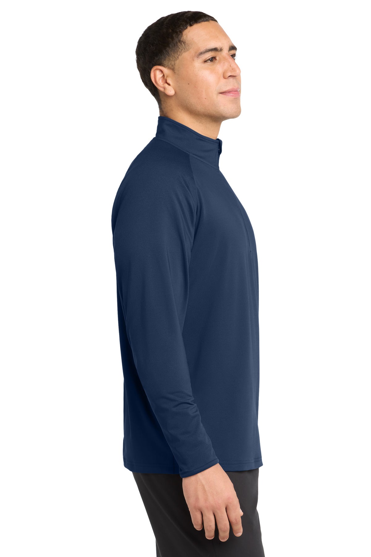 True Navy Sport-Tek Sport-Wick Stretch 1/4-Zip Pullover. ST850