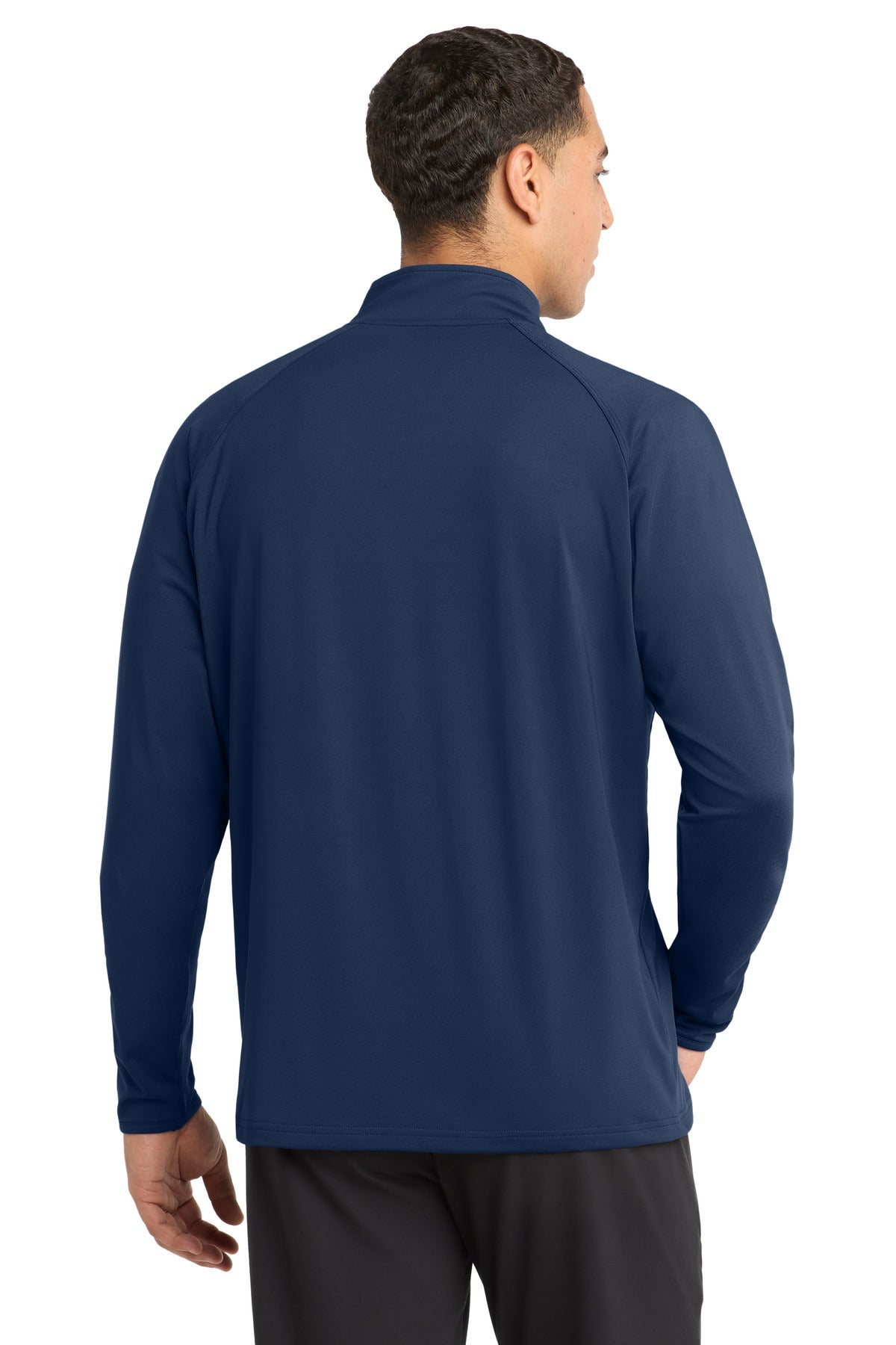 True Navy Sport-Tek Sport-Wick Stretch 1/4-Zip Pullover. ST850