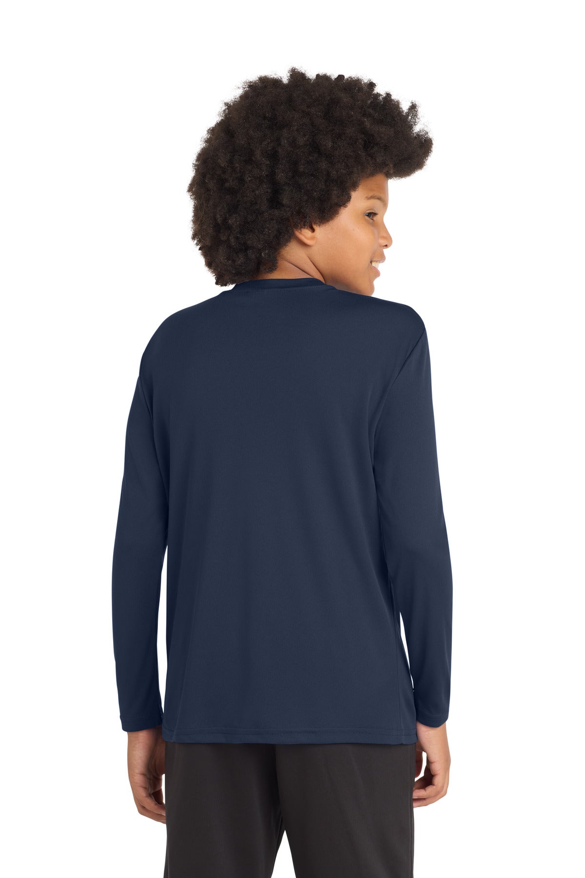 True Navy Sport-Tek Youth Long Sleeve PosiCharge Competitor Tee. YST350LS