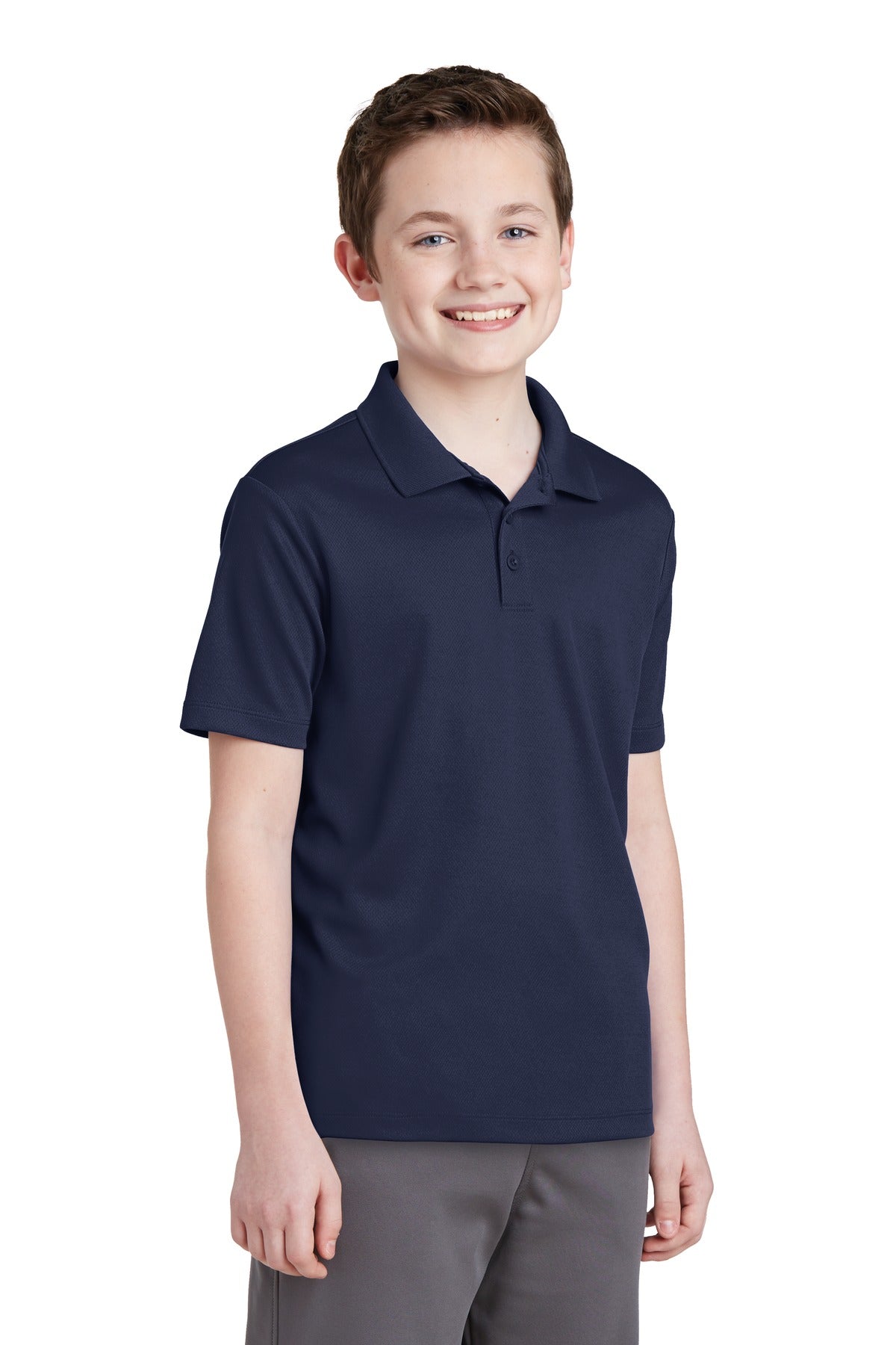 True Navy Sport-Tek Youth PosiCharge RacerMesh Polo. YST640