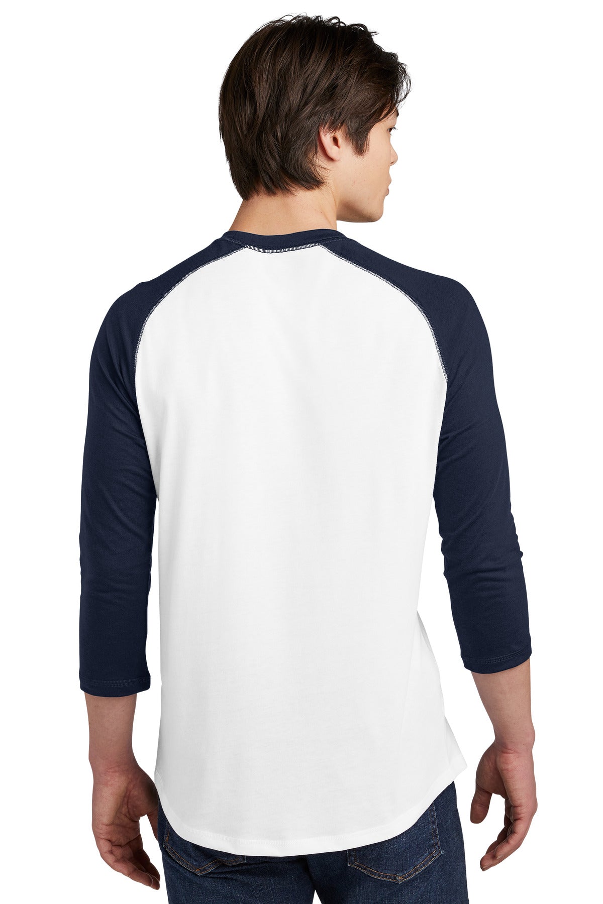 True Navy/Wht New Era Heritage Blend 3/4-Sleeve Baseball Raglan Tee. NEA104