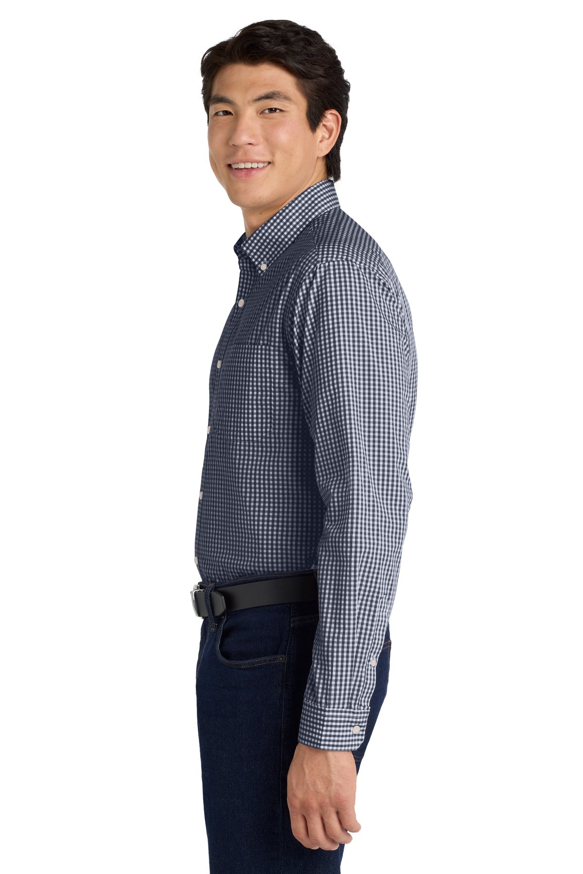 True Navy/Wht Port Authority Broadcloth Gingham Easy Care Shirt W644