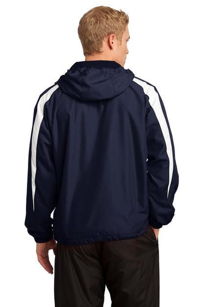 True Navy/Wht Sport-Tek Fleece-Lined Colorblock Jacket. JST81
