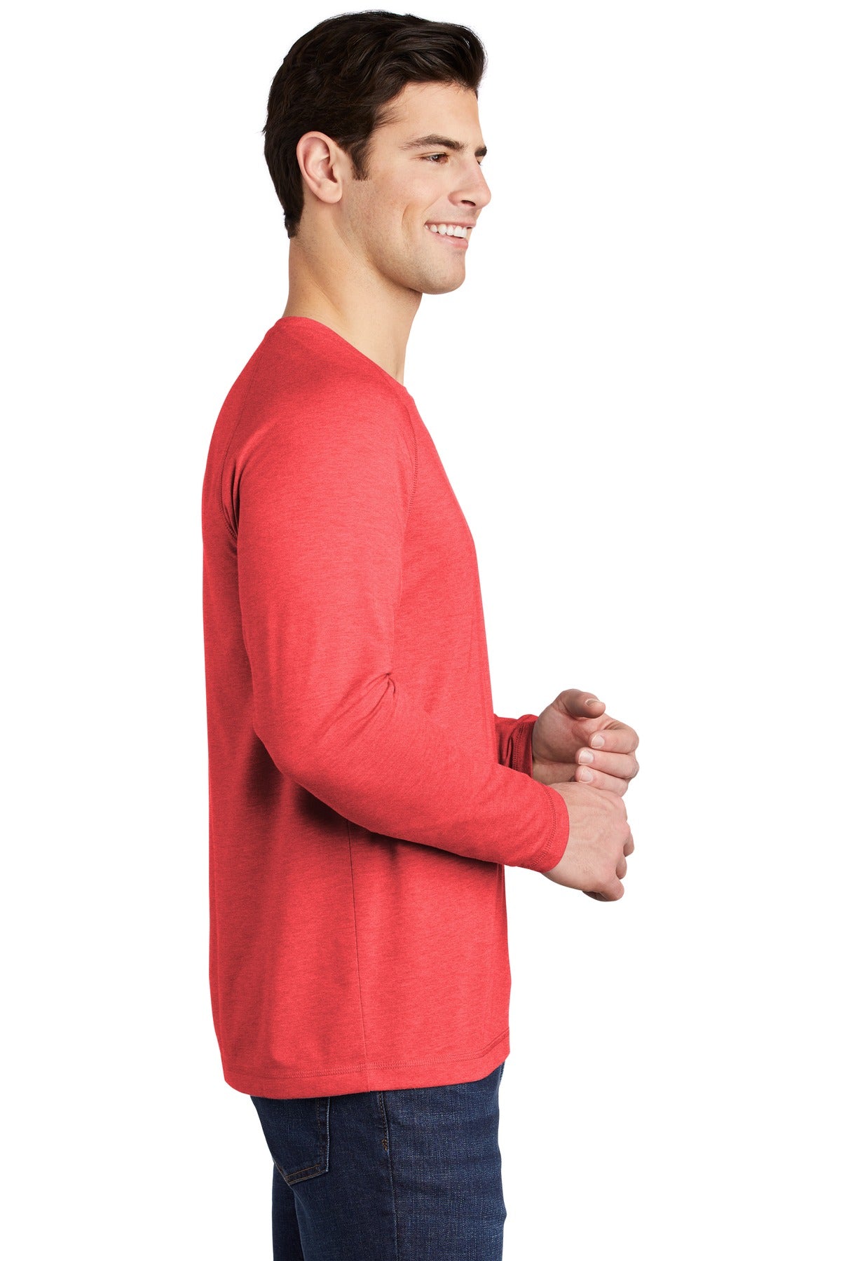True Red Hthr Sport-Tek PosiCharge Long Sleeve Tri-Blend Wicking Raglan Tee ST400LS
