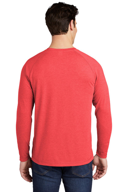 True Red Hthr Sport-Tek PosiCharge Long Sleeve Tri-Blend Wicking Raglan Tee ST400LS