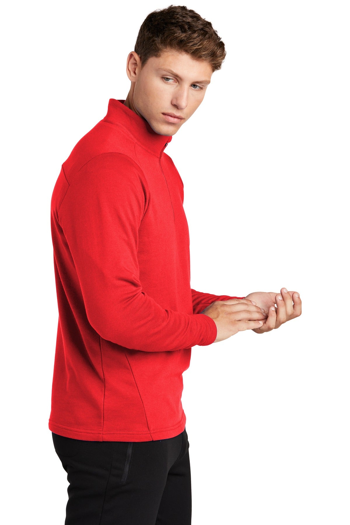 True Red Sport-Tek Lightweight French Terry 1/4-Zip Pullover. ST273