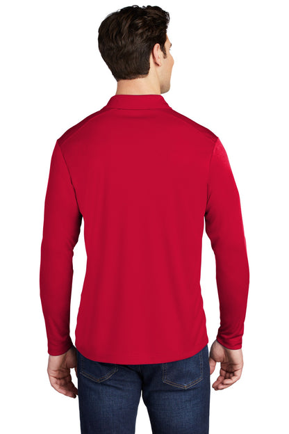 True Red Sport-Tek Posi-UV Pro Long Sleeve Polo. ST520LS