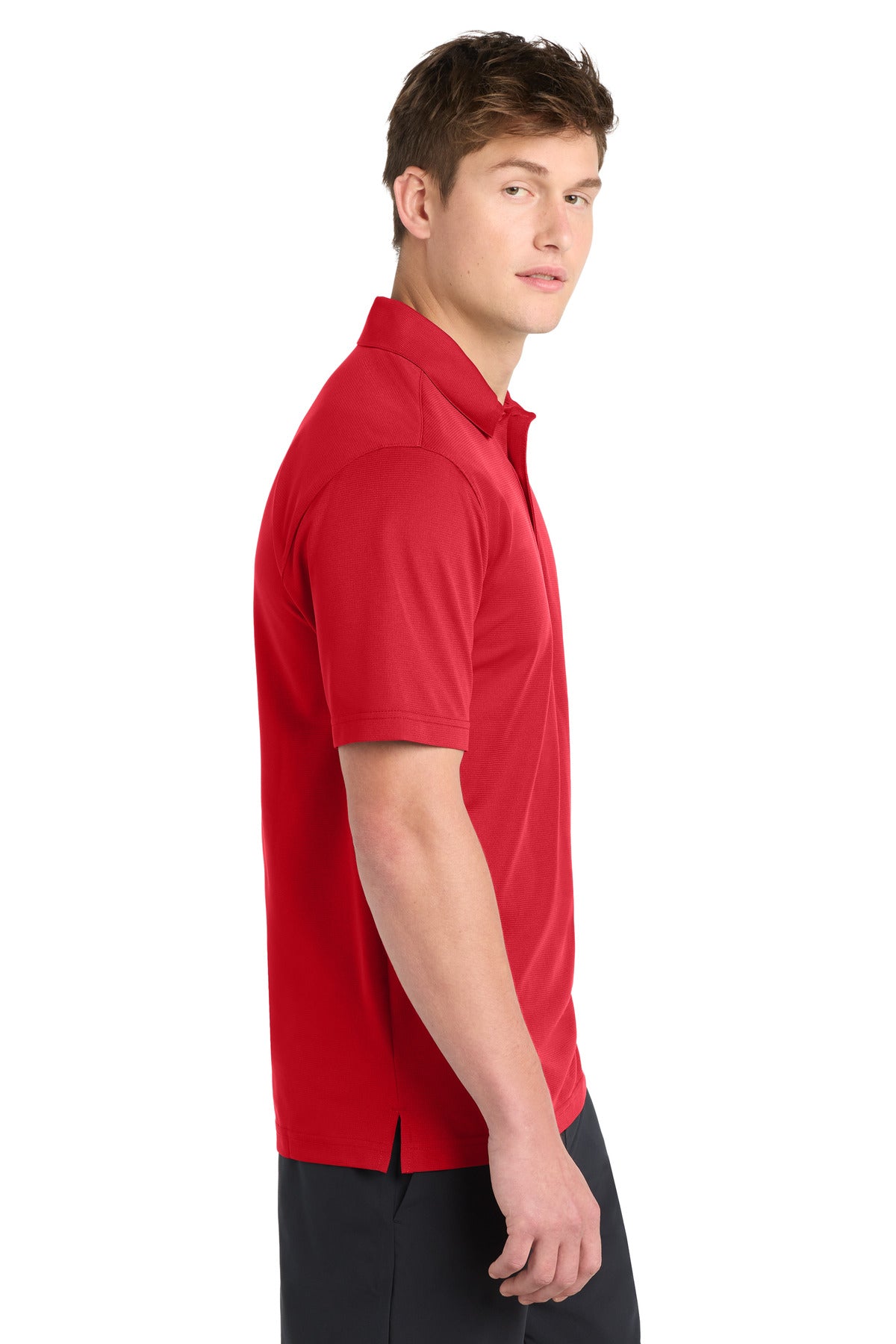 True Red Sport-Tek PosiCharge Active Textured Polo. ST690