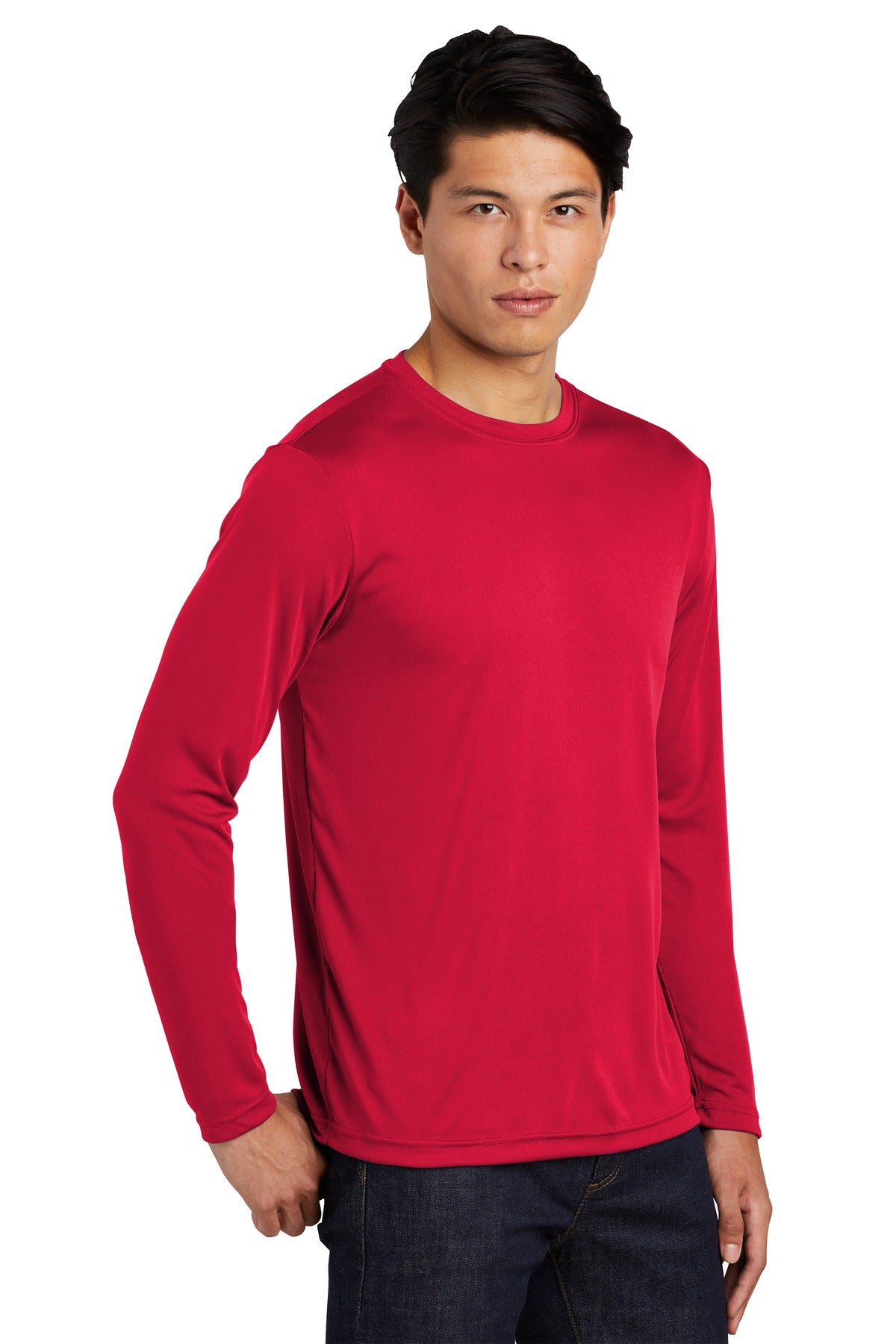 True Red Sport-Tek Tall Long Sleeve PosiCharge Competitor Tee. TST350LS