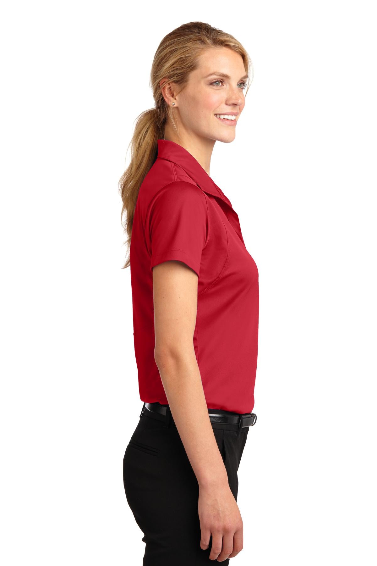 True Red Sport-Tek Women's Micropique Sport-Wick Polo. LST650