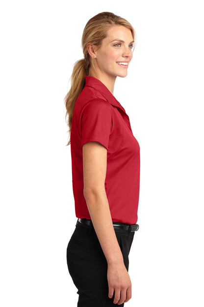 True Red Sport-Tek Women's Micropique Sport-Wick Polo. LST650