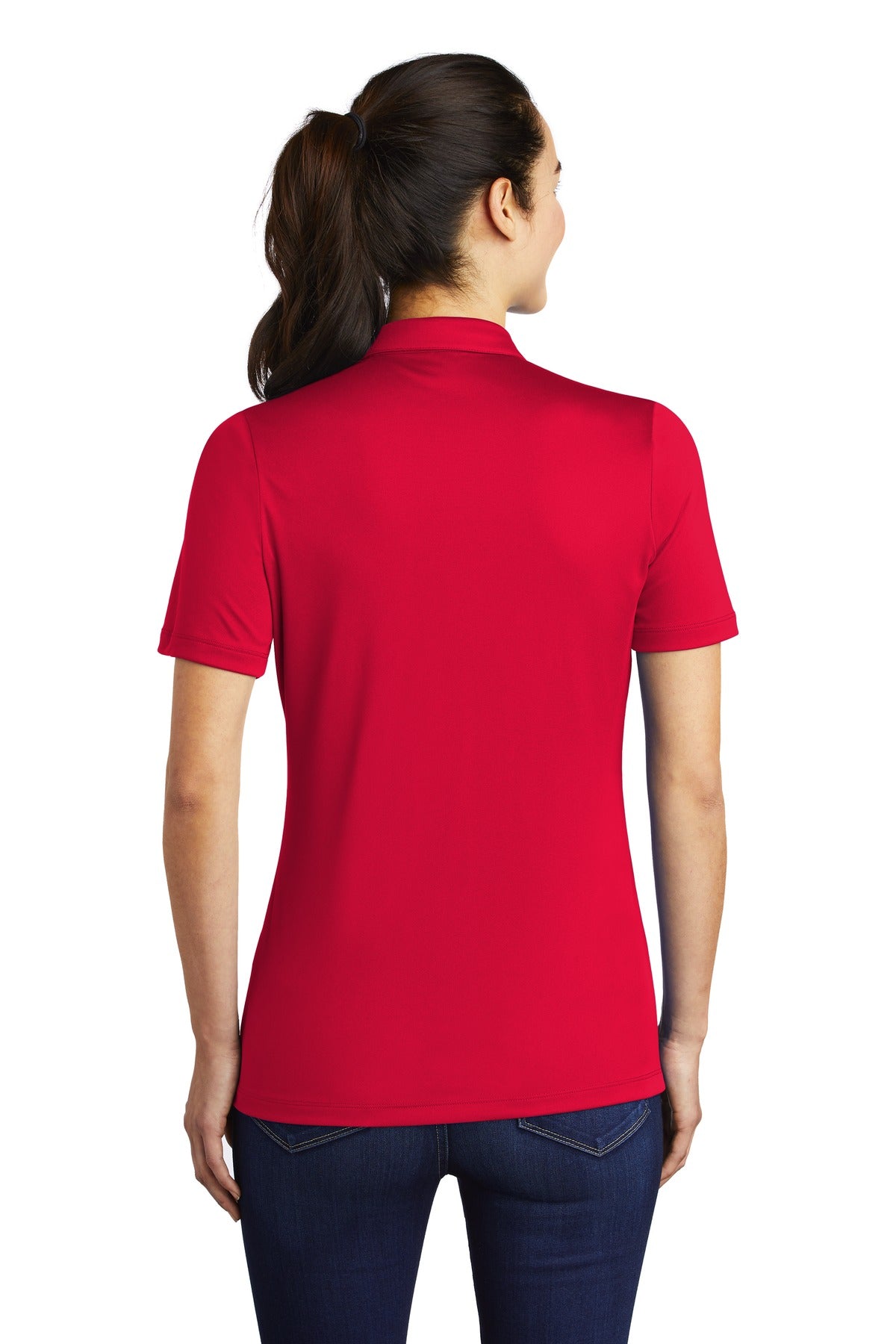 True Red Sport-Tek Women's Posi-UV Pro Polo. LST520
