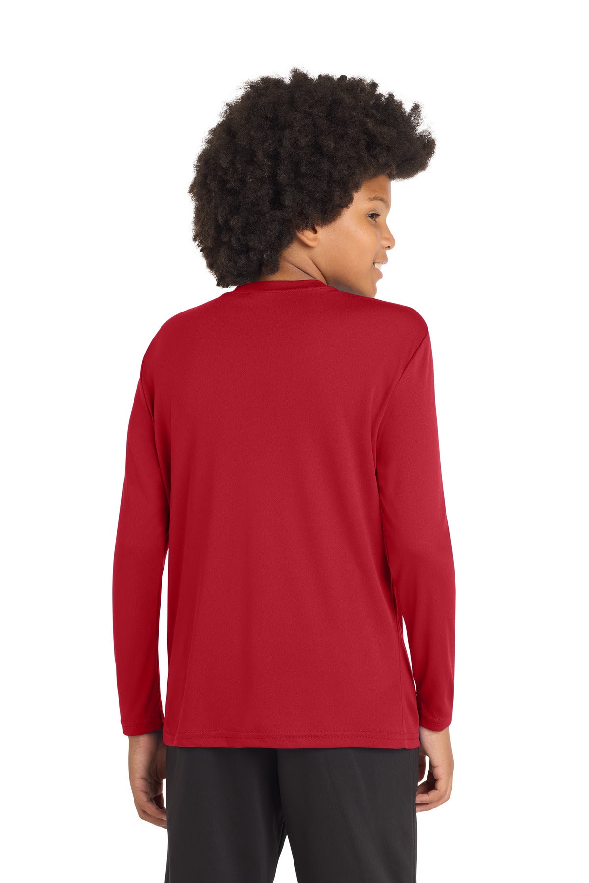 True Red Sport-Tek Youth Long Sleeve PosiCharge Competitor Tee. YST350LS