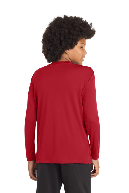 True Red Sport-Tek Youth Long Sleeve PosiCharge Competitor Tee. YST350LS
