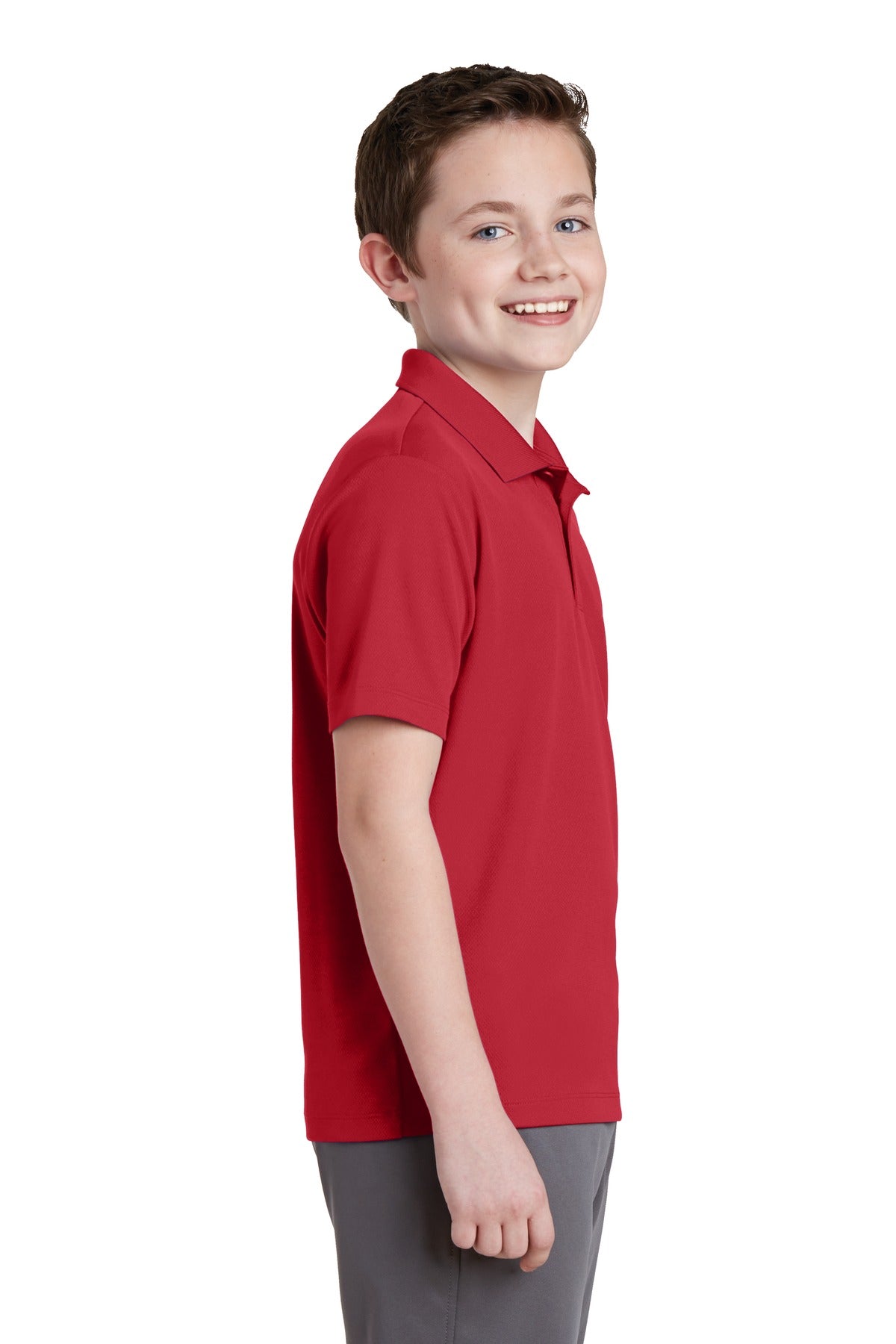 True Red Sport-Tek Youth PosiCharge RacerMesh Polo. YST640