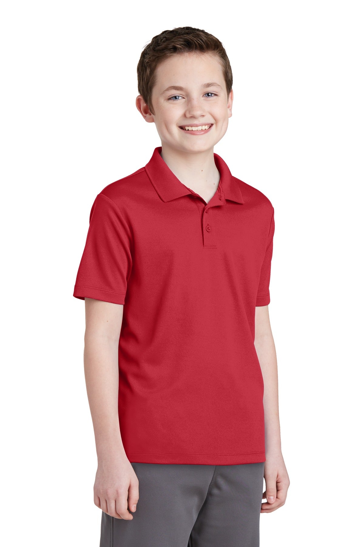 True Red Sport-Tek Youth PosiCharge RacerMesh Polo. YST640