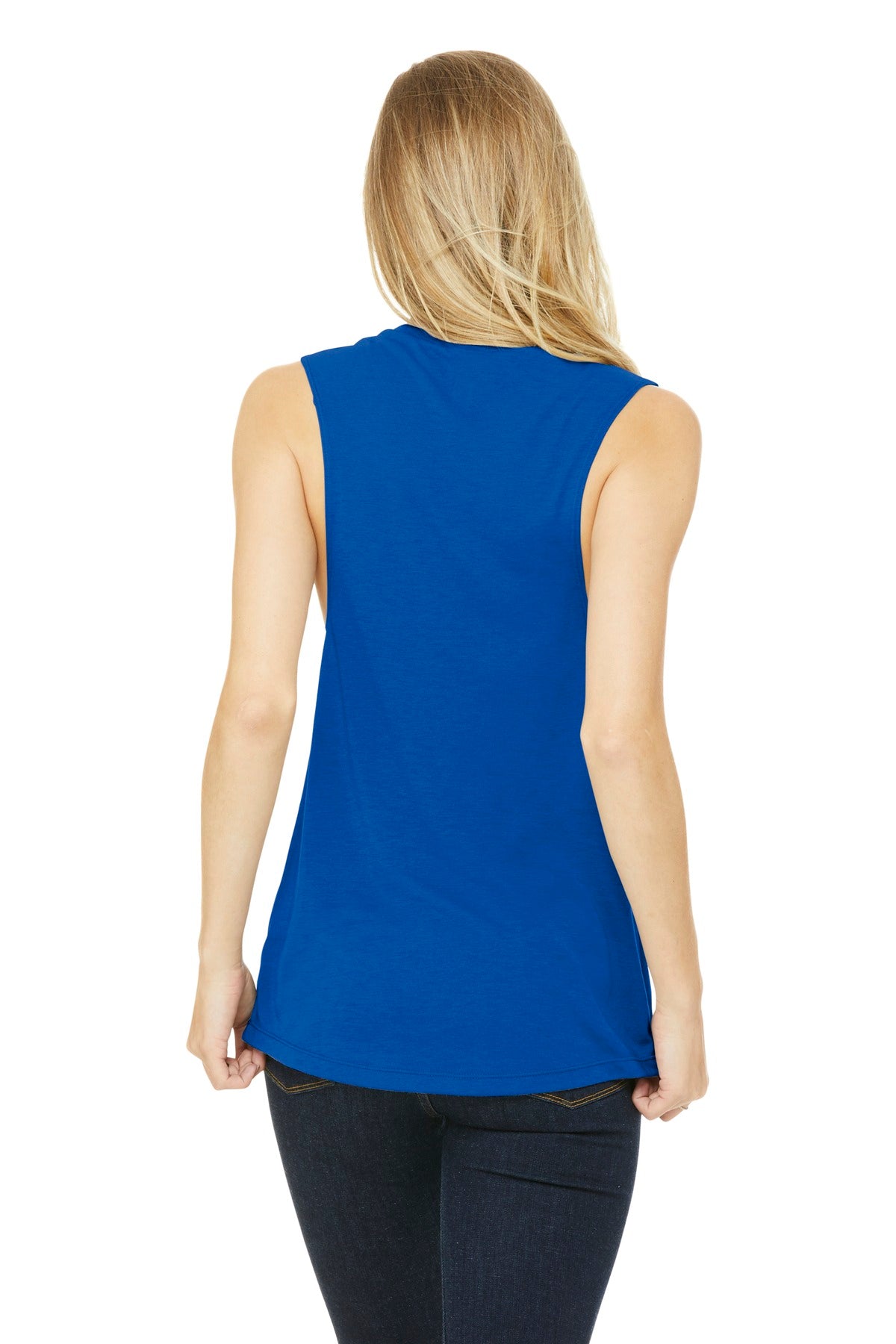 True Royal BELLA+CANVAS Women's Flowy Scoop Muscle Tank. BC8803
