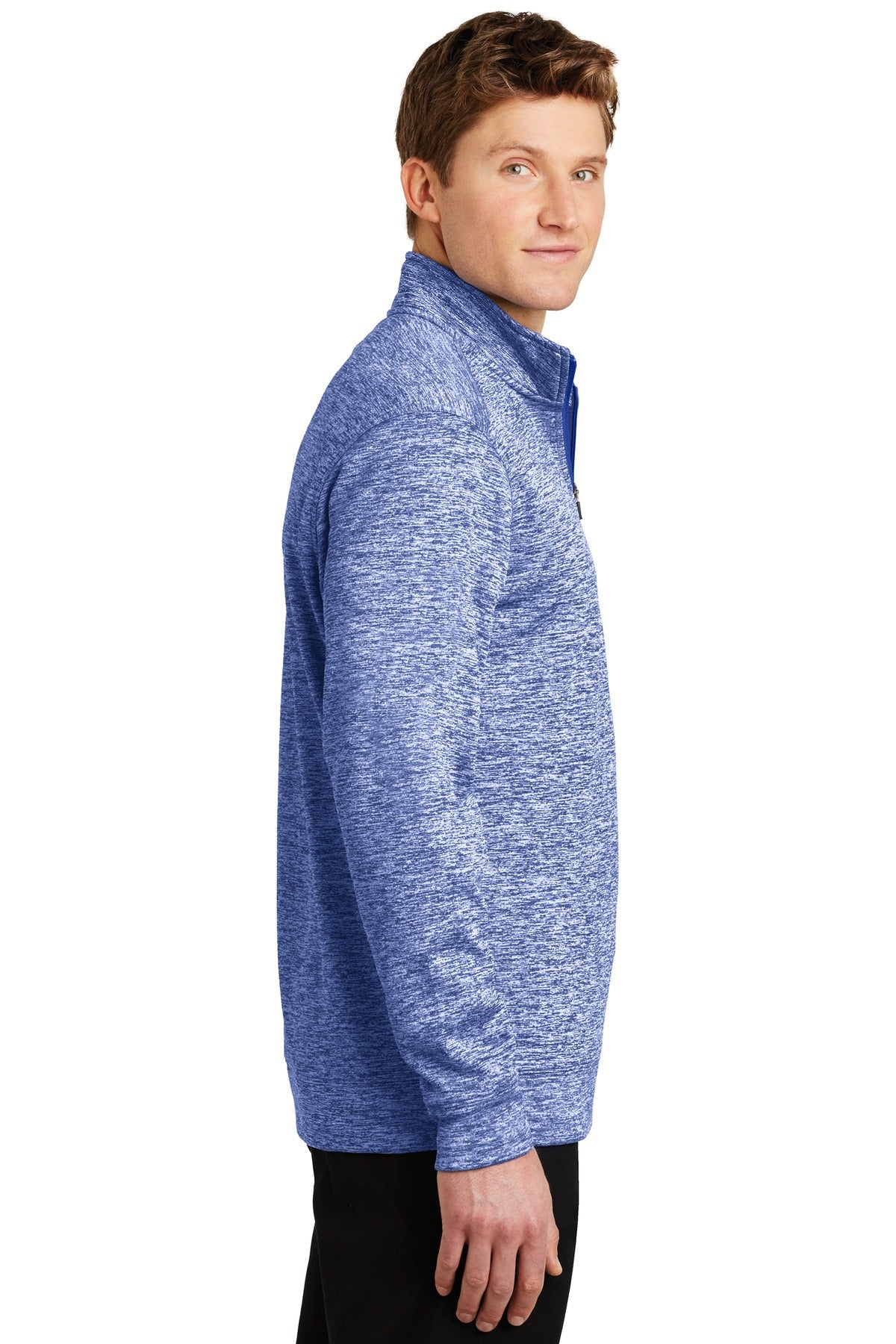 True Royal Ele Sport-Tek PosiCharge Electric Heather Fleece 1/4-Zip Pullover. ST226