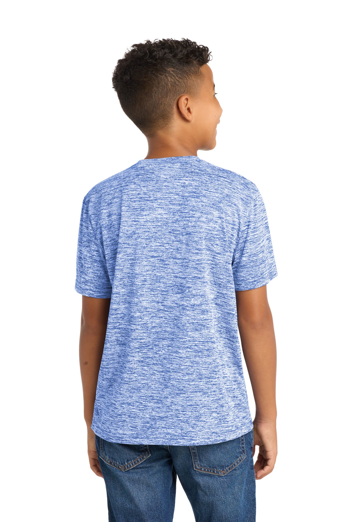 True Royal Ele Sport-Tek Youth PosiCharge Electric Heather Tee. YST390