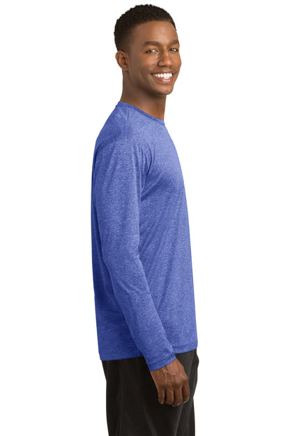 True Royal Hea Sport-Tek Long Sleeve Heather Contender Tee. ST360LS