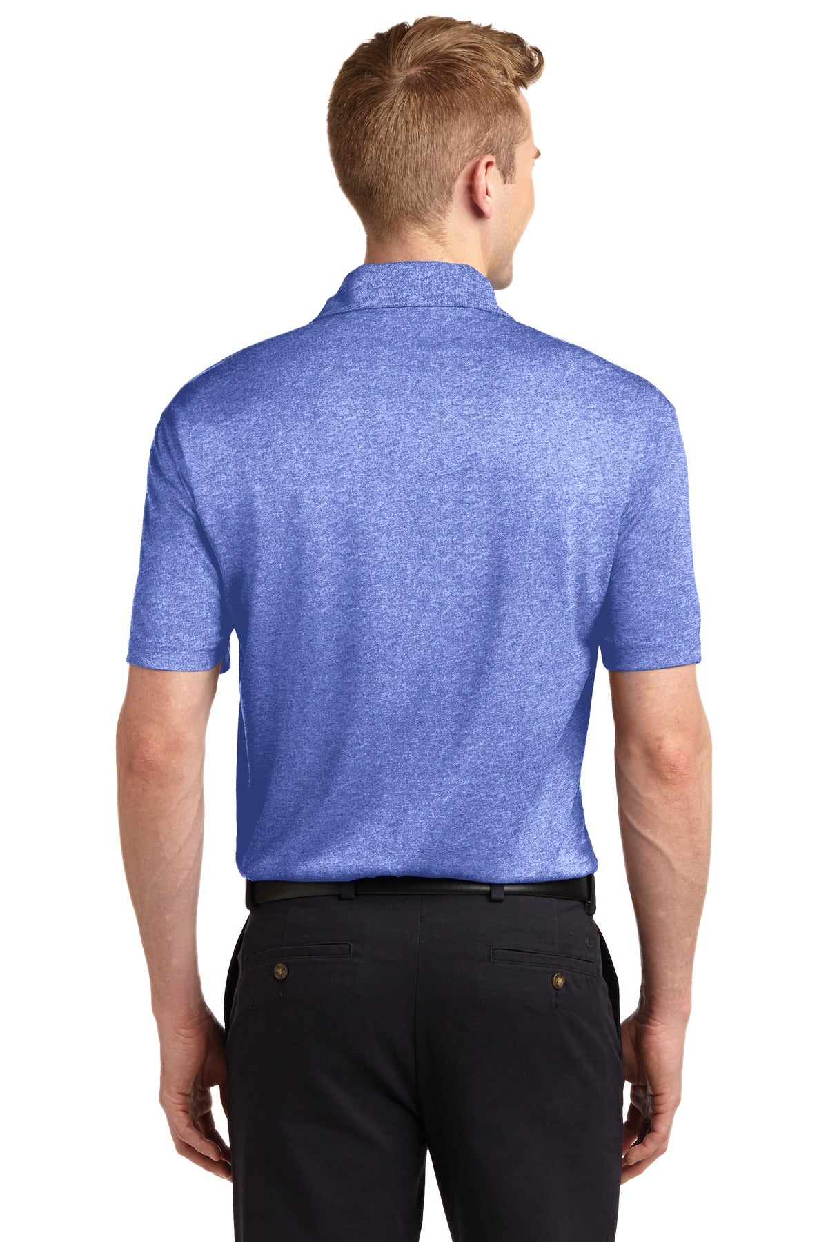 True Royal Hth Sport-Tek Heather Contender Polo. ST660