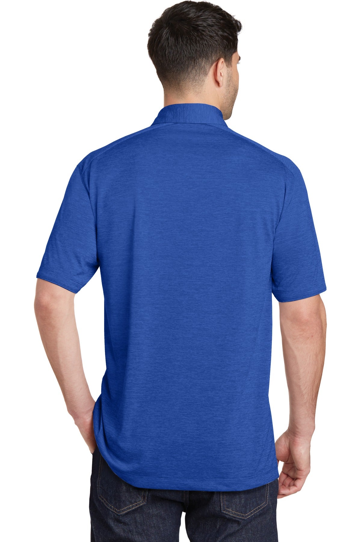 True Royal Port Authority Digi Heather Performance Polo. K574