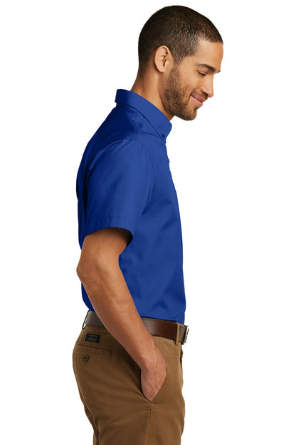 True Royal Port Authority Short Sleeve Carefree Poplin Shirt. W101