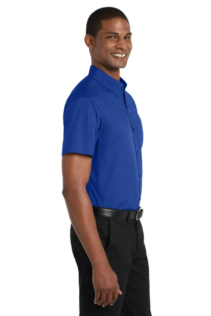 True Royal Port Authority Short Sleeve Carefree Poplin Shirt. W101