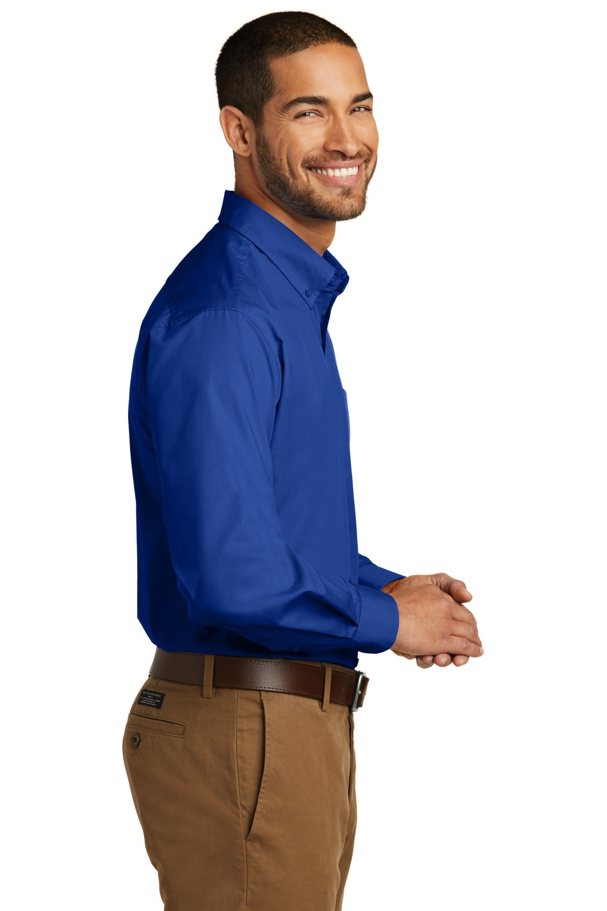 True Royal Port Authority Tall Long Sleeve Carefree Poplin Shirt. TW100