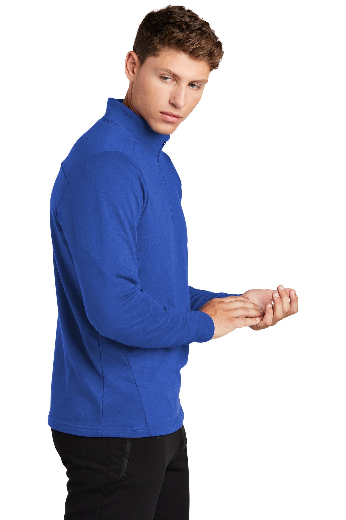 True Royal Sport-Tek Lightweight French Terry 1/4-Zip Pullover. ST273