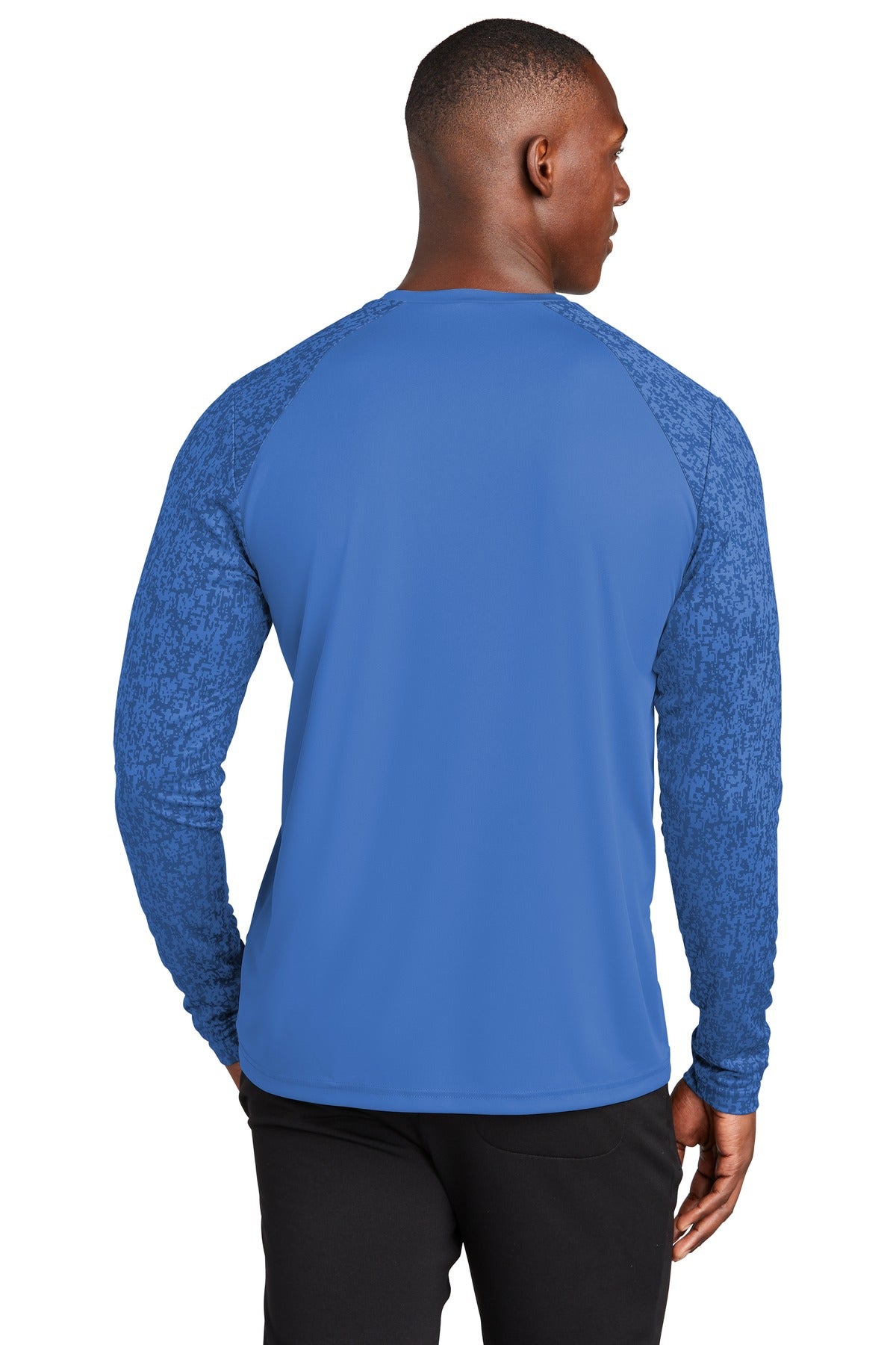 True Royal Sport-Tek Long Sleeve Digi Camo Tee. ST460LS