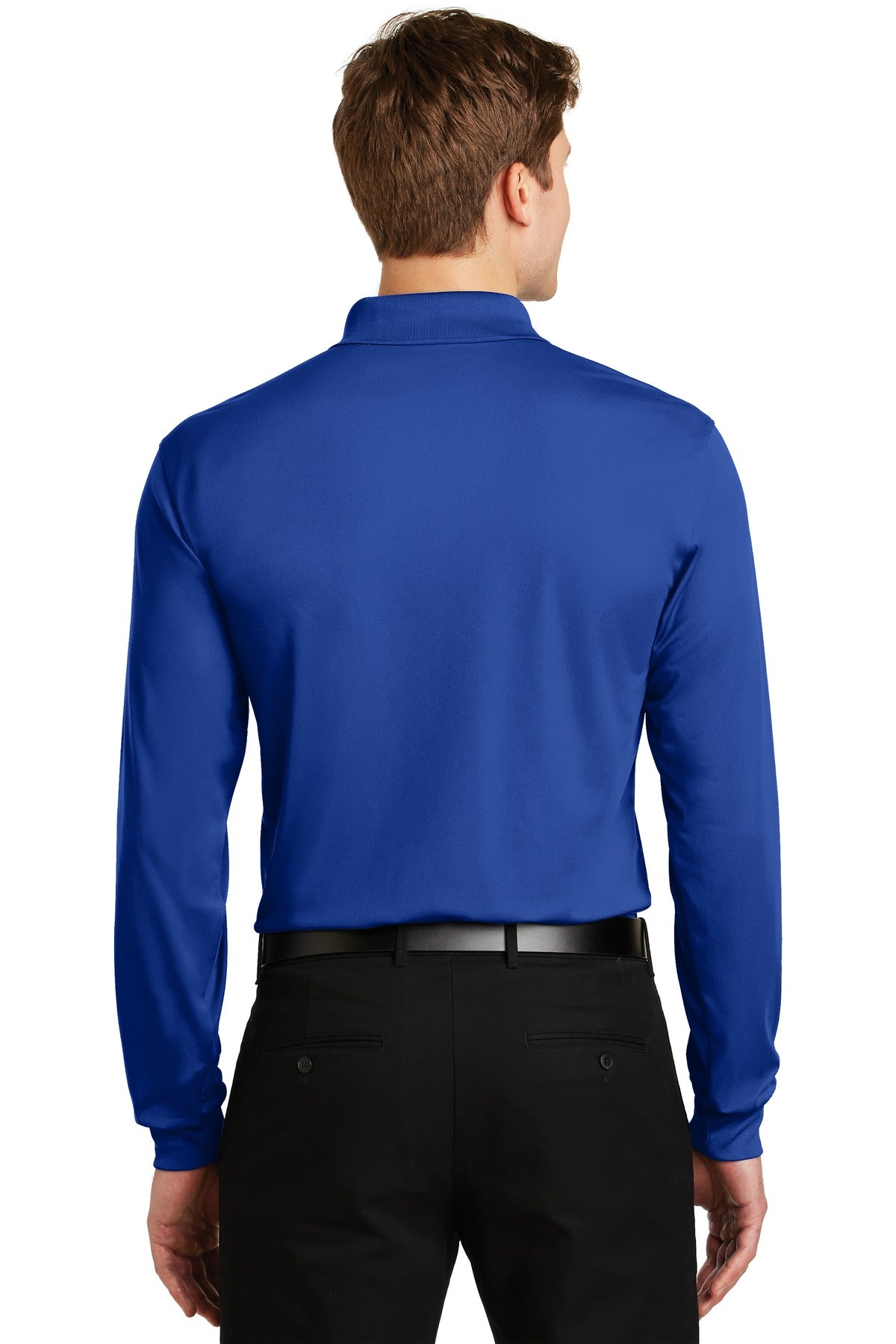 True Royal Sport-Tek Long Sleeve Micropique Sport-Wick Polo. ST657