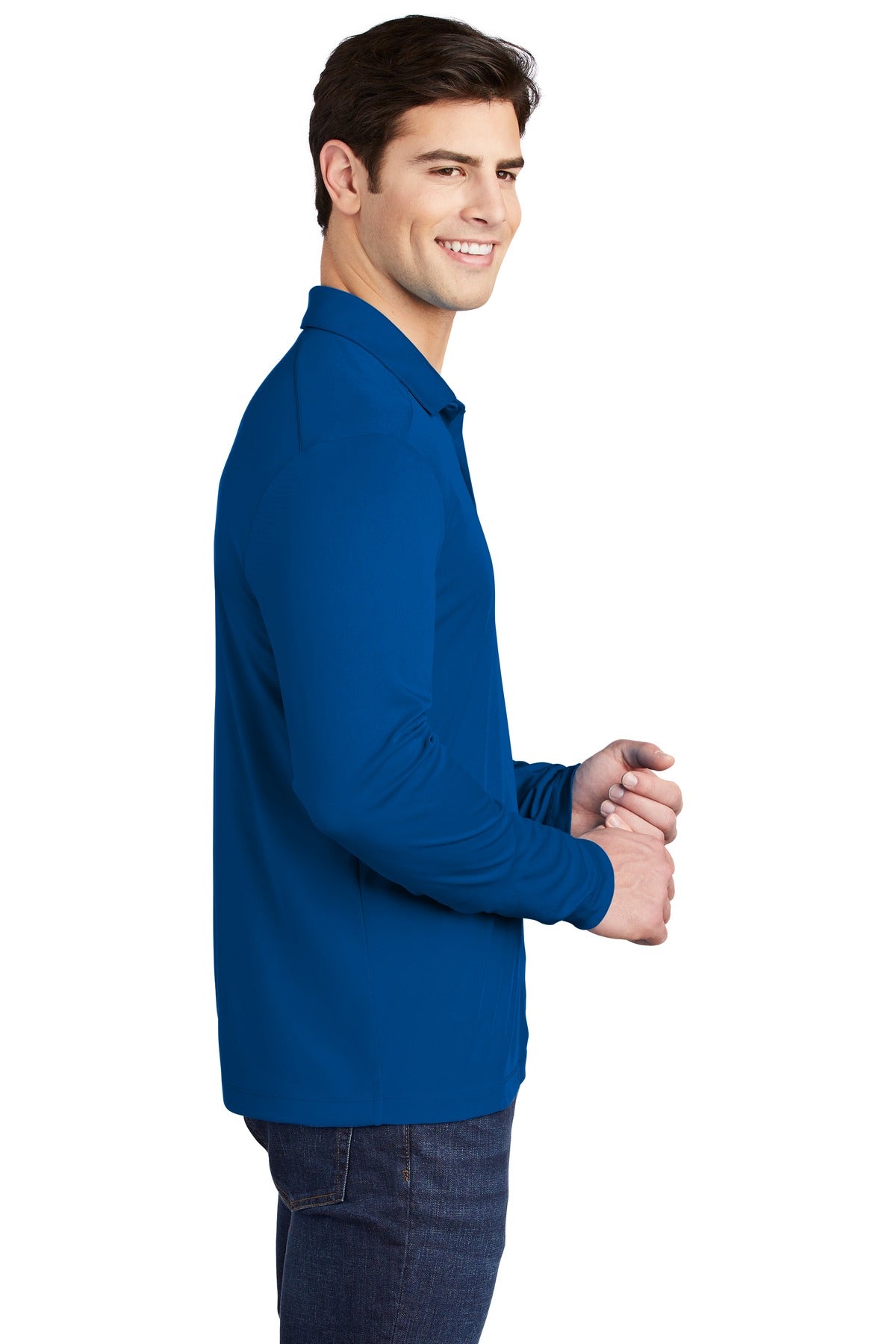 True Royal Sport-Tek Posi-UV Pro Long Sleeve Polo. ST520LS