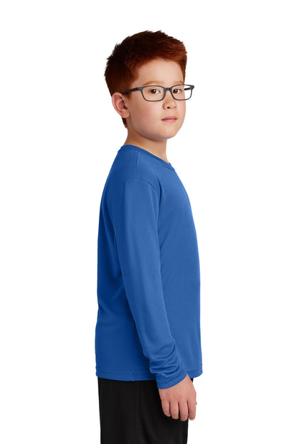 True Royal Sport-Tek Youth Long Sleeve PosiCharge Competitor Tee. YST350LS