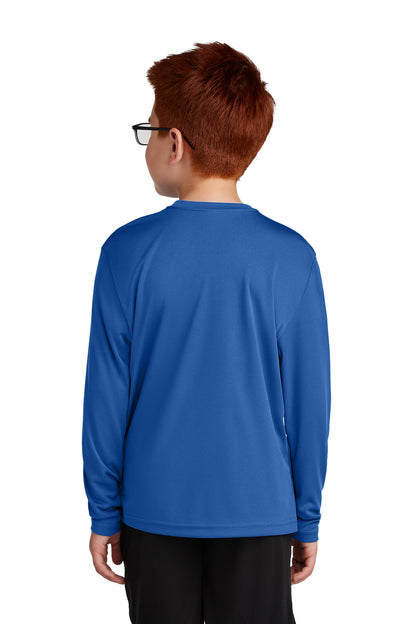 True Royal Sport-Tek Youth Long Sleeve PosiCharge Competitor Tee. YST350LS