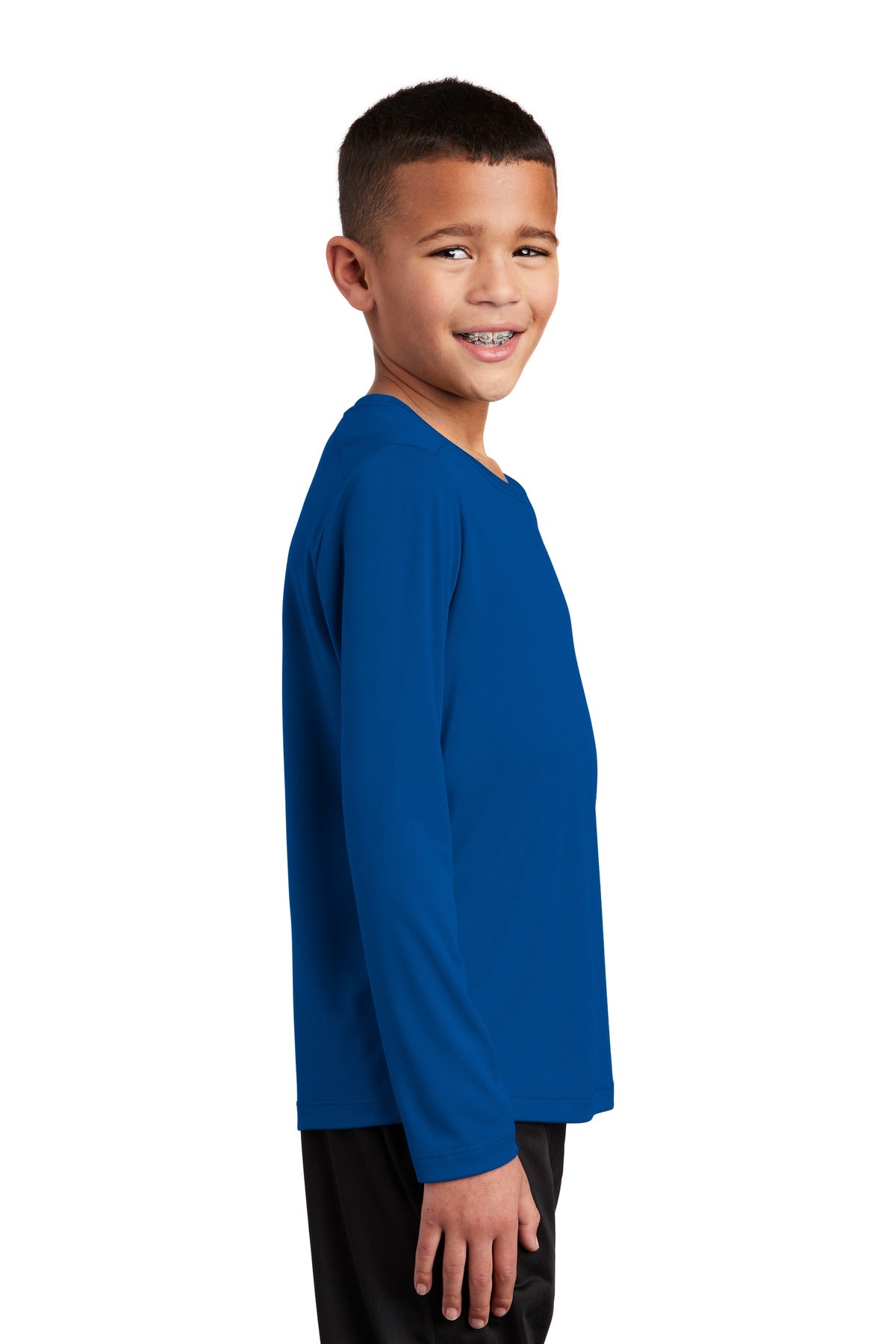 True Royal Sport-Tek Youth Posi-UV Pro Long Sleeve Tee. YST420LS